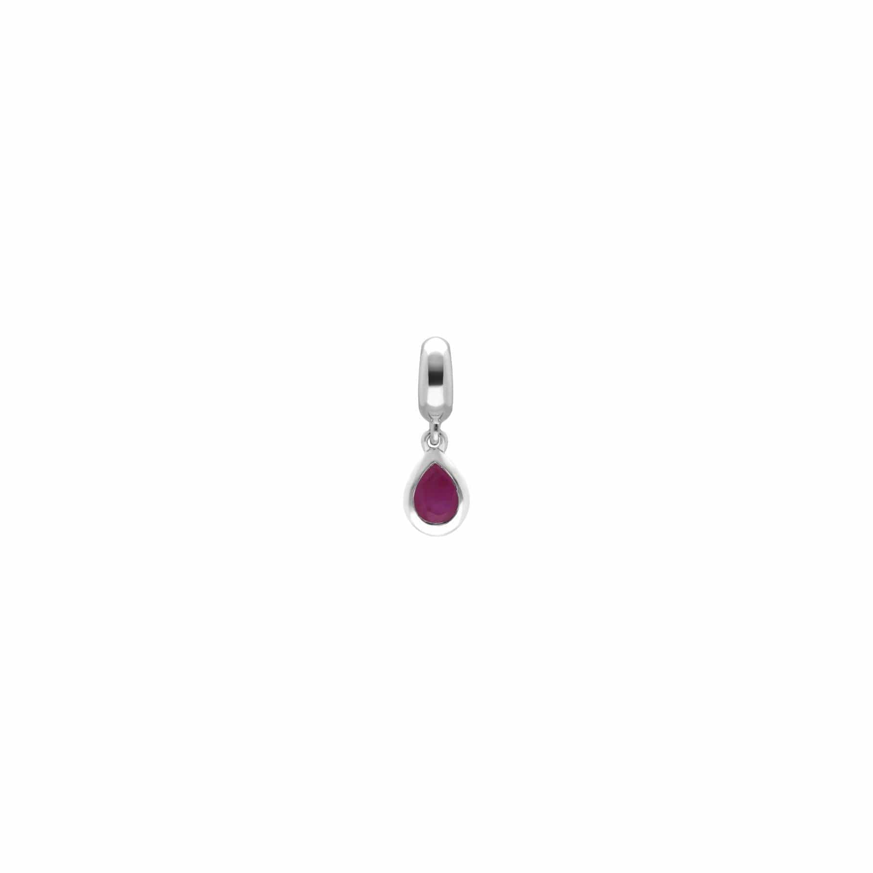 Sterling Silver Ruby Charm