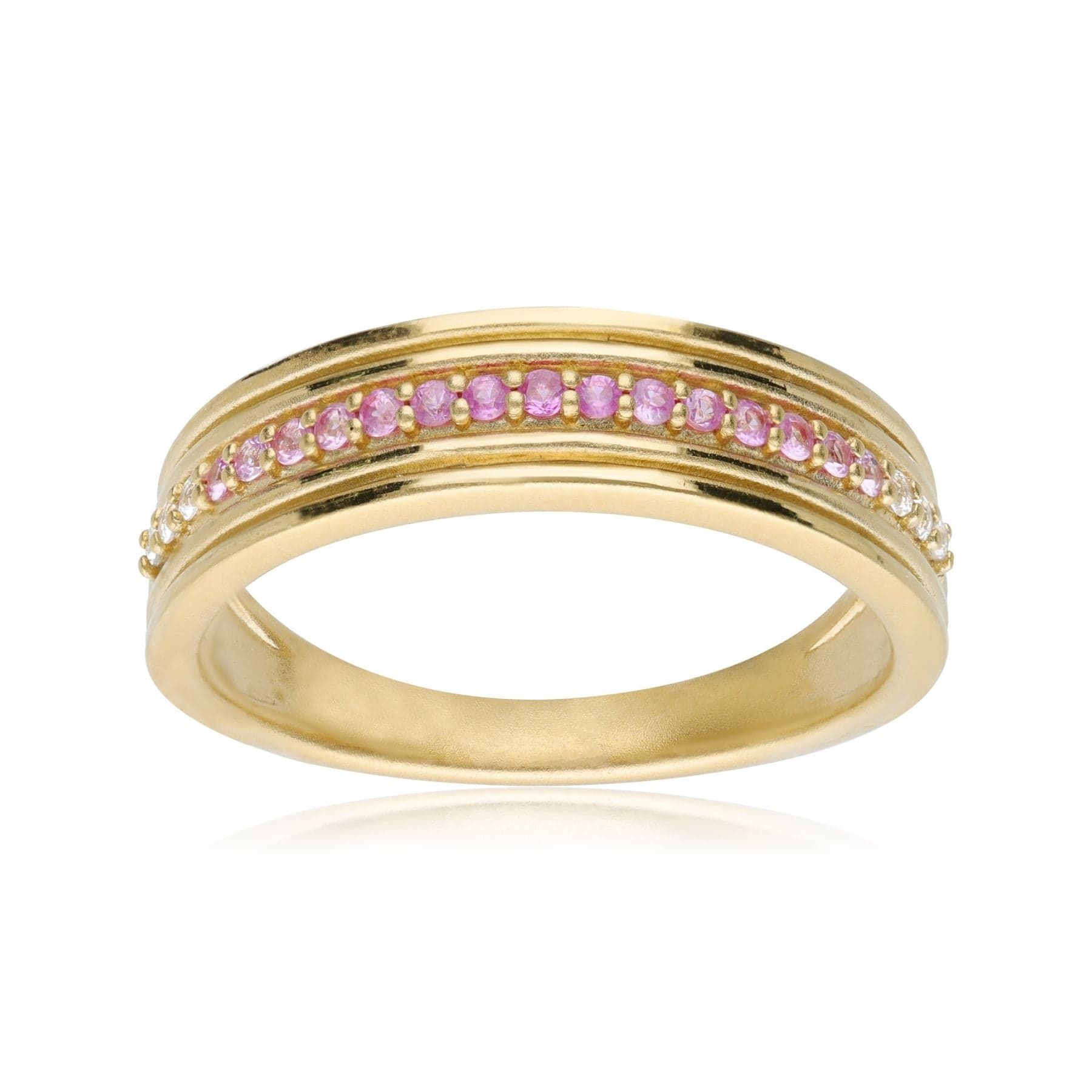 135R2002019 Caruso Pink & White Sapphire Gradient Ring In 9ct Yellow Gold 4