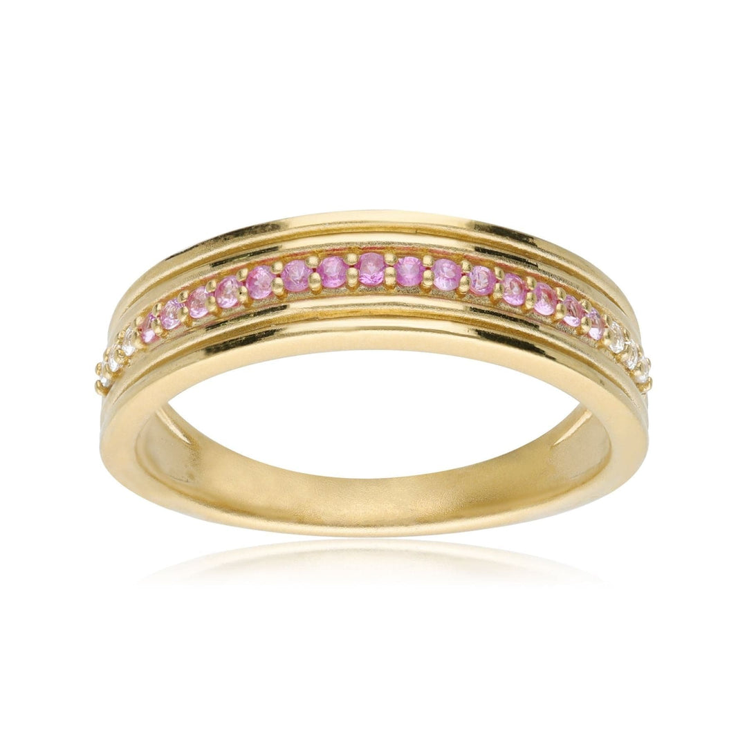 135R2002019 Caruso Pink & White Sapphire Gradient Ring In 9ct Yellow Gold 4