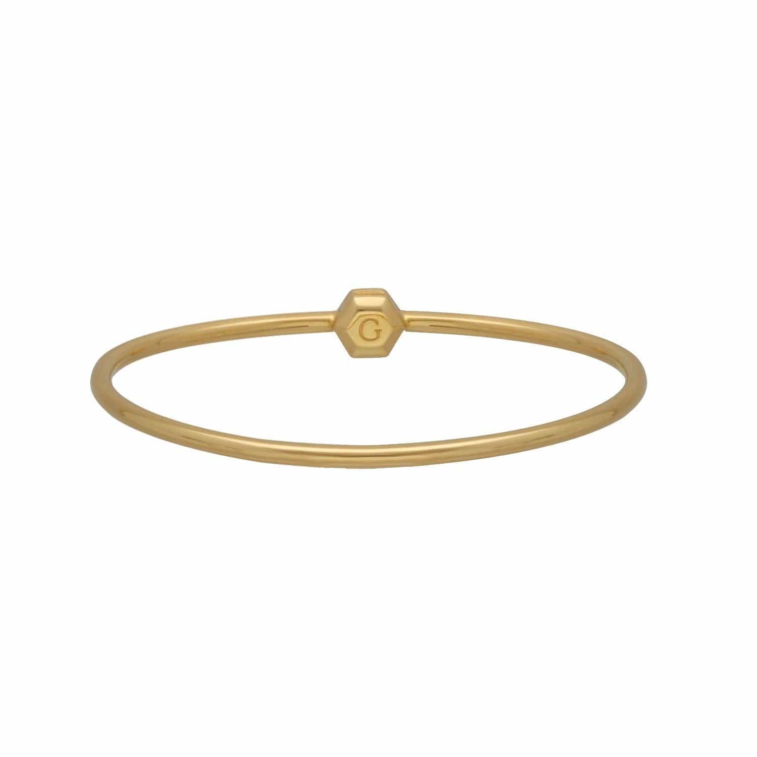 HS Achievement Bangle in gold plated sterling silver size large 1