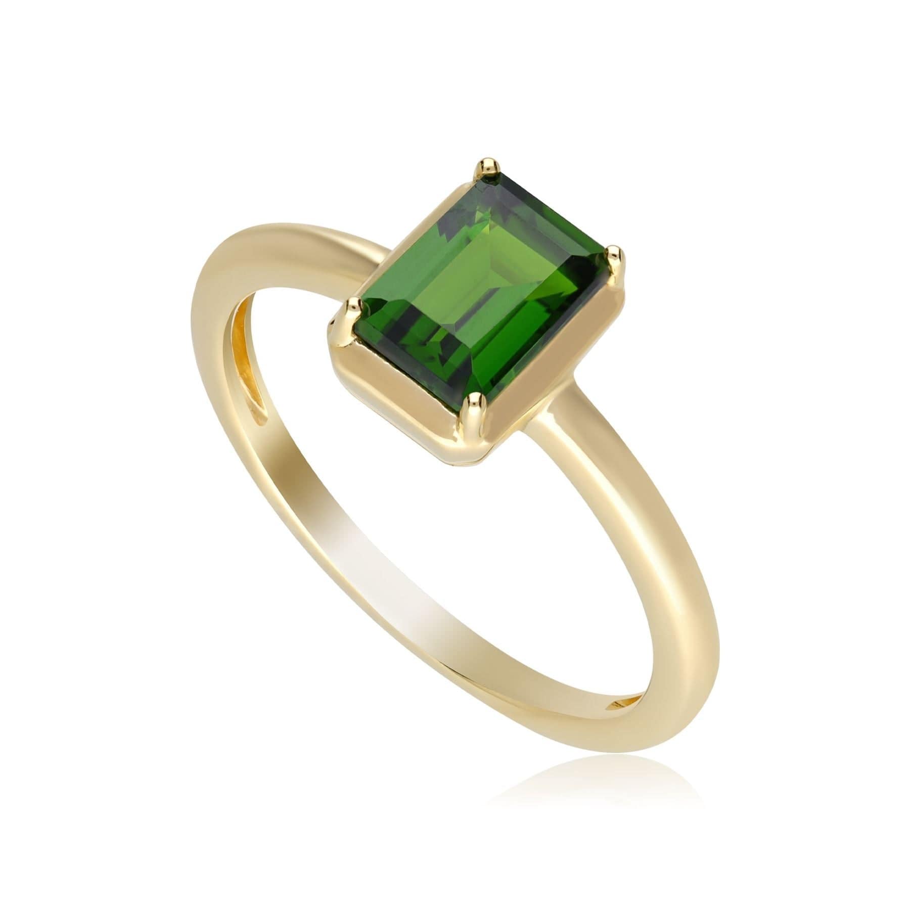 253R664601925 ECFEW™ 'The Creator' Octagon Chrome Diopside Ring In Yellow Gold Plated Silver 1