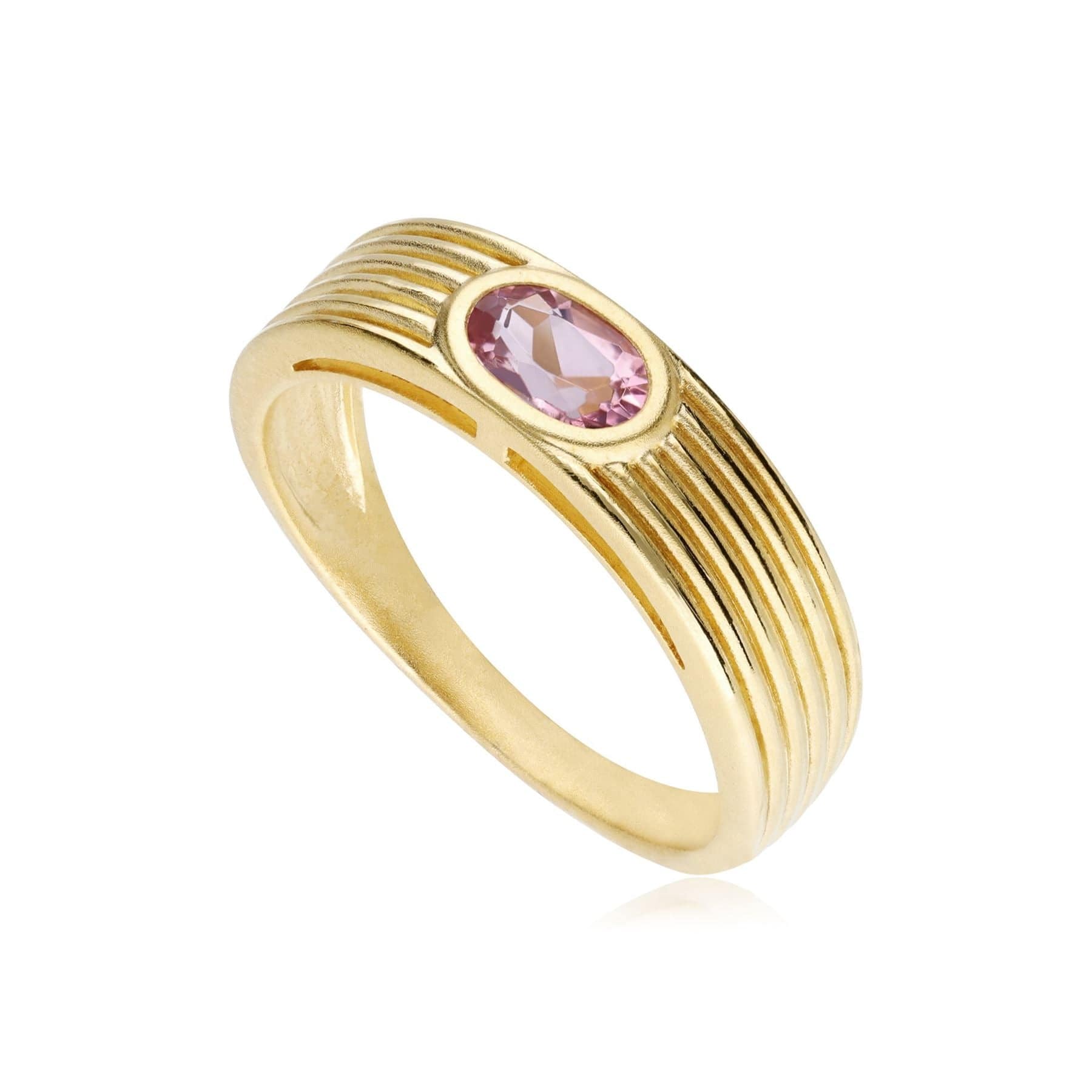 135R2000019 Caruso Pink Tourmaline Ring In 9ct Yellow Gold 1