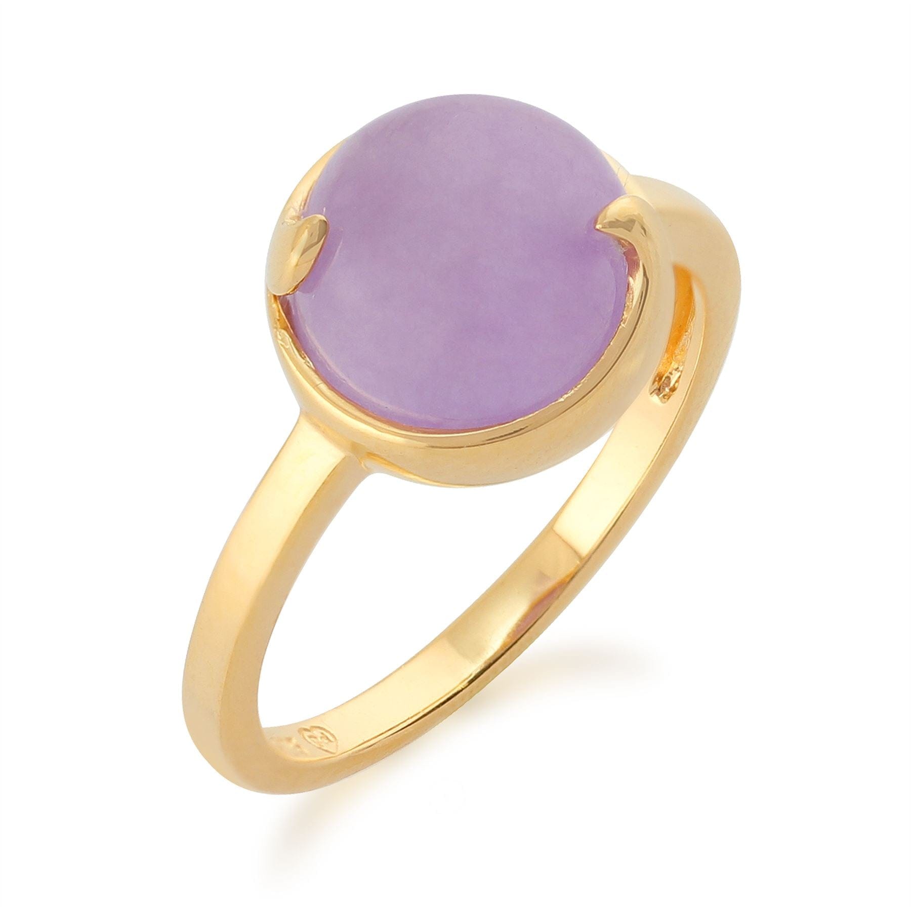 271R016603925 Lavender Jade 'Vita' Pastel Ring in 9ct Yellow Gold Plated Sterling Silver 2