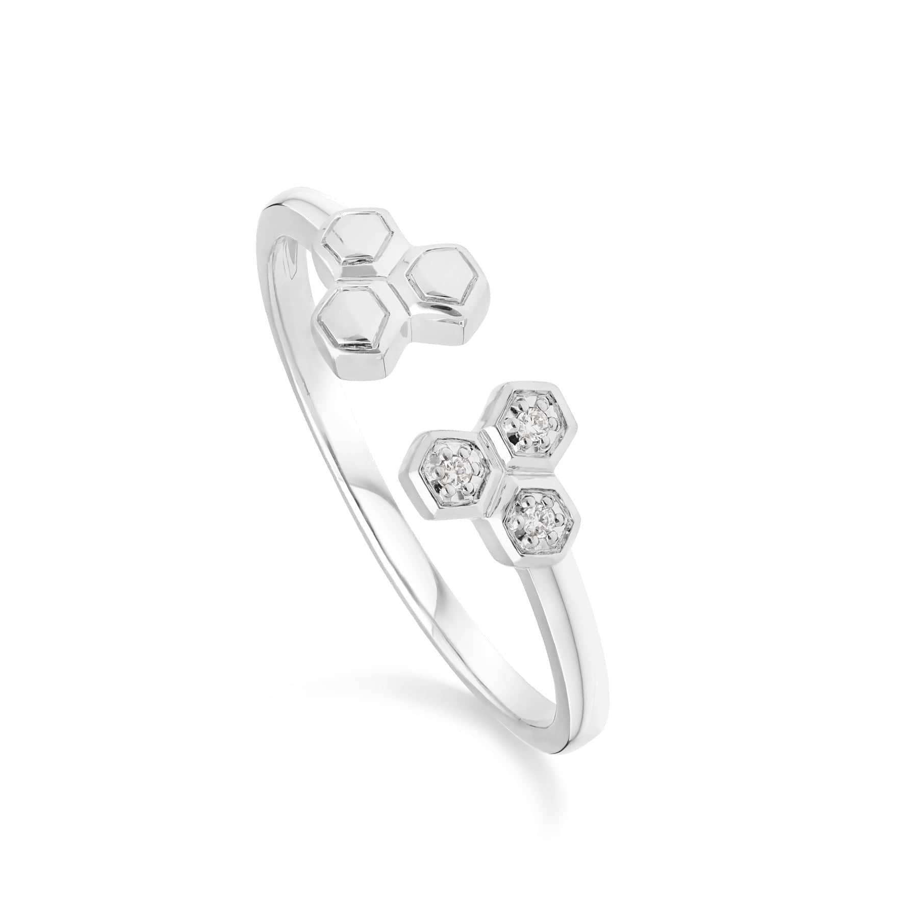 162E0272019-162R0393019 Diamond Trilogy Ring & Stud Earring Set in 9ct White Gold 3