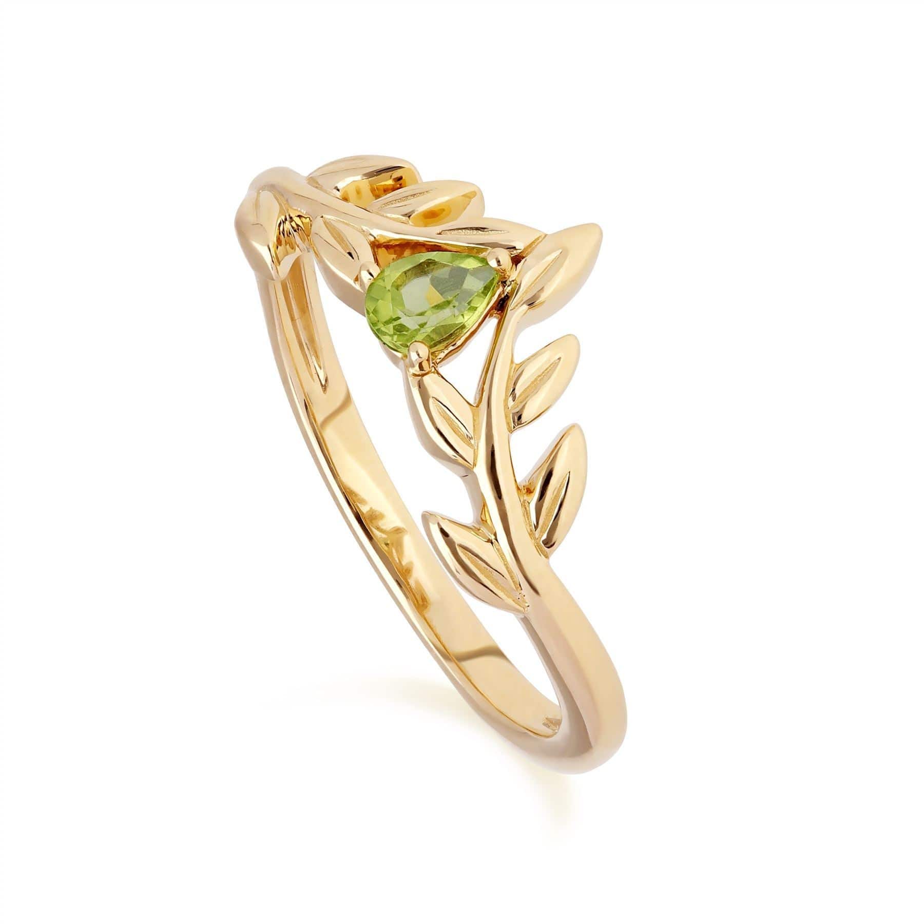 135L0309019-135R1914019 O Leaf Peridot Bracelet & Ring Set in 9ct Yellow Gold 3