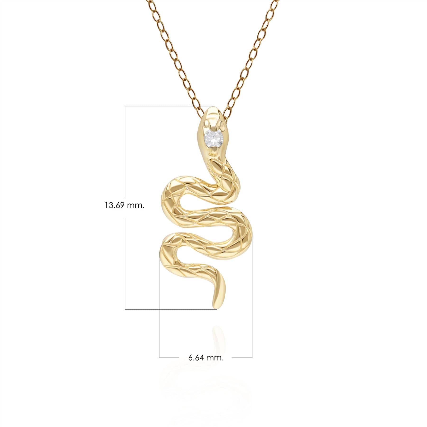 149P1273019 ECFEW™ Diamond Snake Wrap Pendant in 9ct Yellow Gold Dimensions