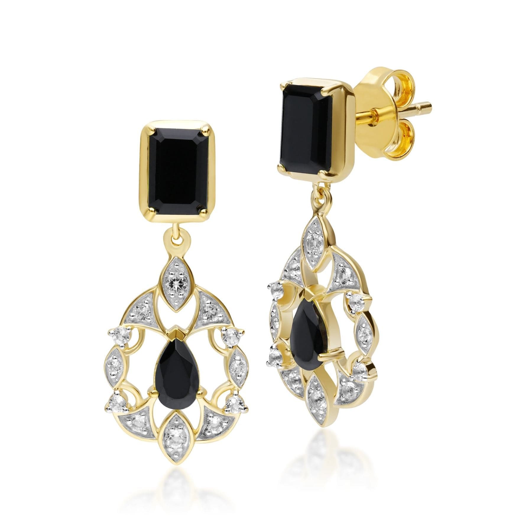 253E337002925 ECFEW™ Creator Black Onyx, Spinel & White Topaz Earrings In Sterling Silver 1