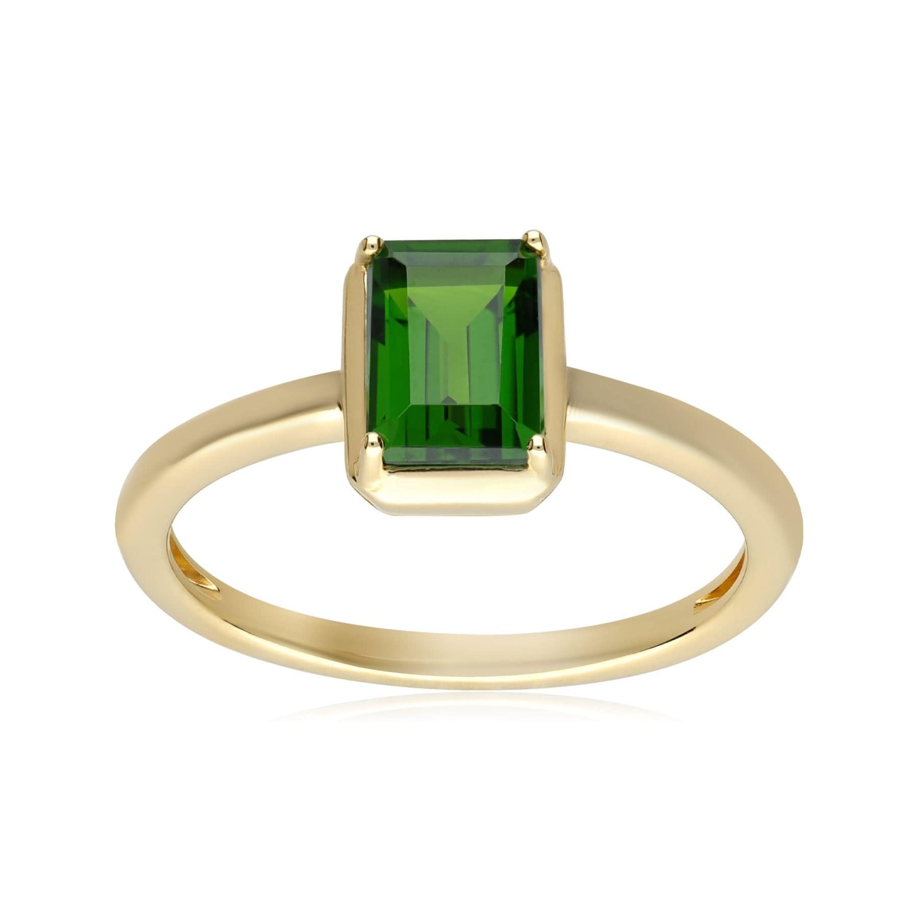 253R664601925 ECFEW™ 'The Creator' Octagon Chrome Diopside Ring In Yellow Gold Plated Silver 2