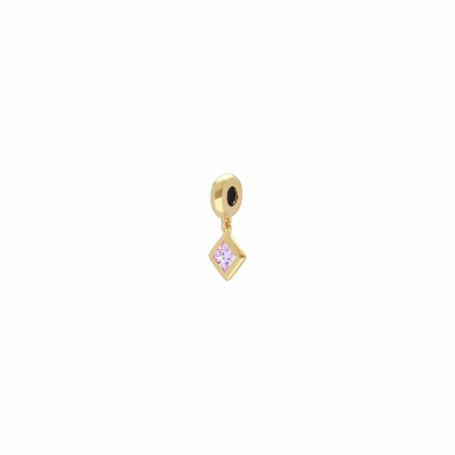 270D003504925 Achievement 'Stone of Fortune' Gold Plated Pink Sapphire Charm 2