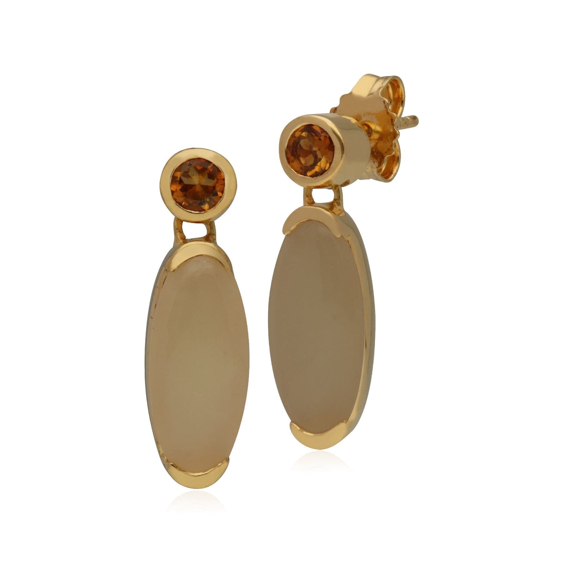 T1054E90W0 Kosmos Opal & Citrine Oval Shaped Drop Earrings In Gold Plated Sterling Silver 2