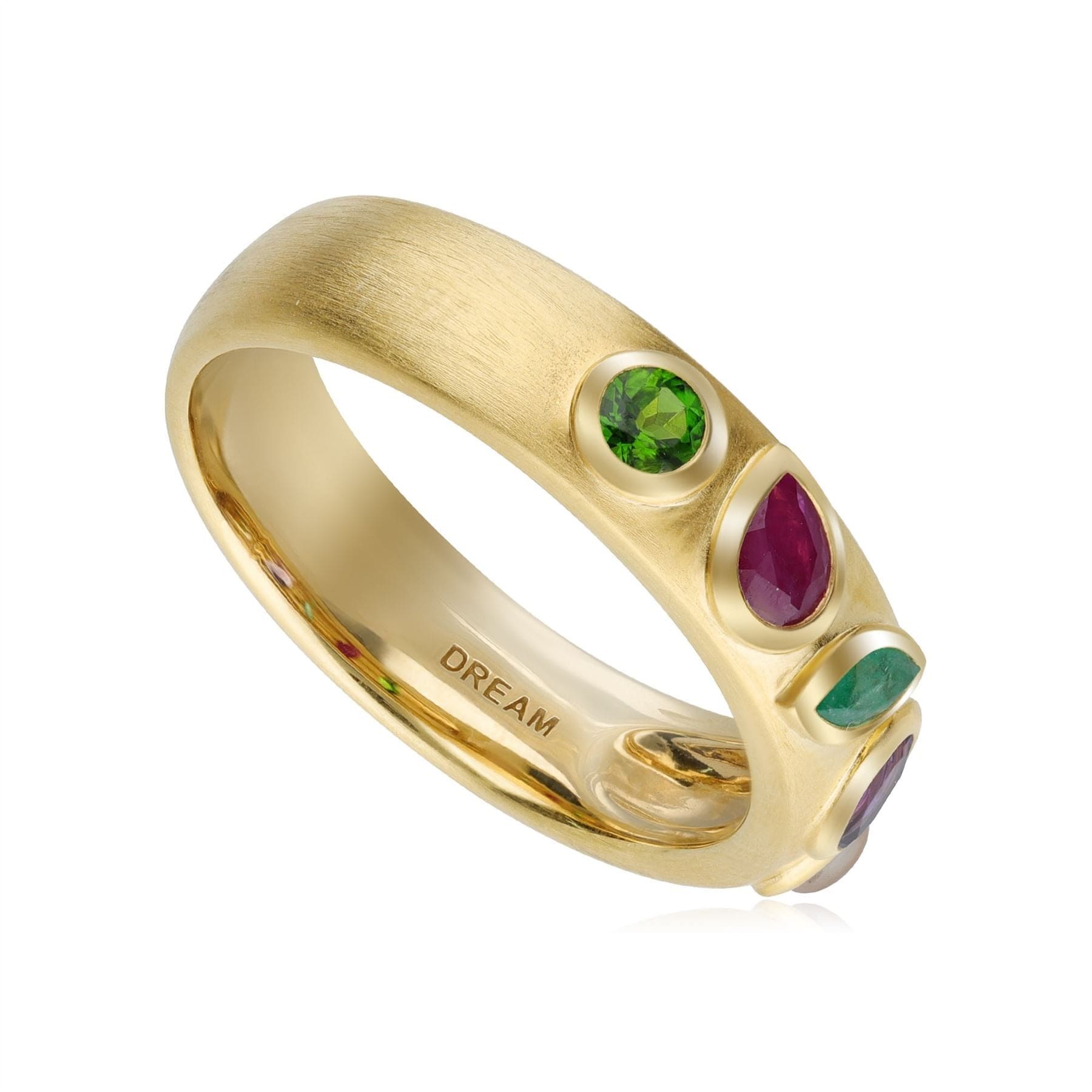133R9635019 Coded Whispers Brushed Gold 'Dream' Acrostic Gemstone Ring 5