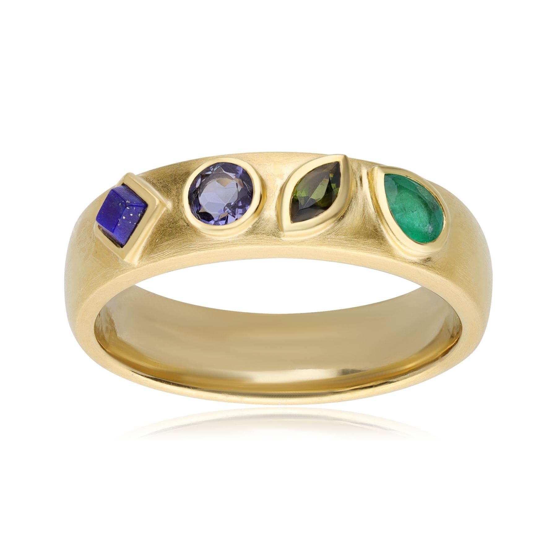 133R9634019 Coded Whispers Brushed Gold 'Live' Acrostic Gemstone Ring 5