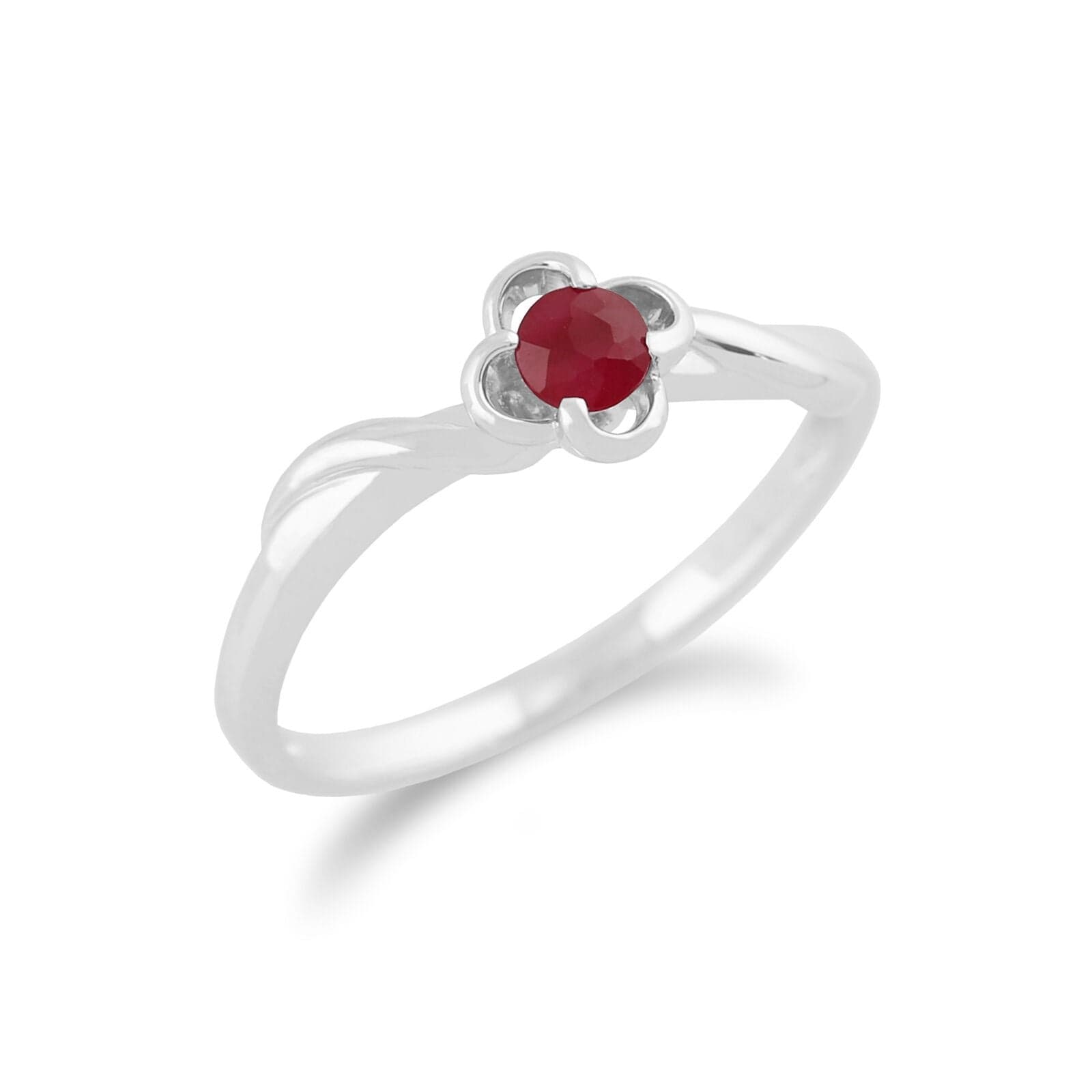 162R0134039 Gemondo 9ct White Gold 0.27ct Ruby Floral Ring 2