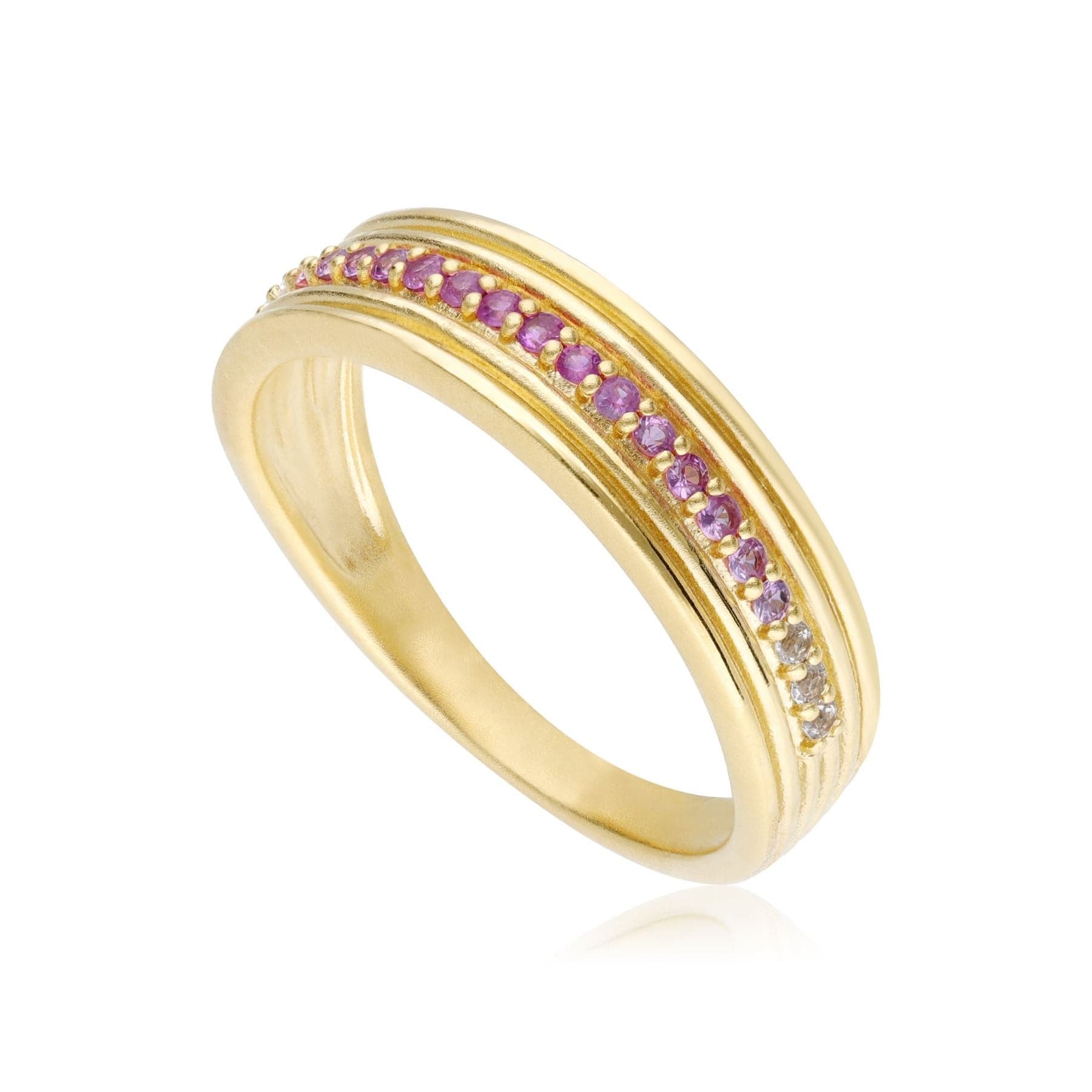 135R2002019 Caruso Pink & White Sapphire Gradient Ring In 9ct Yellow Gold 1