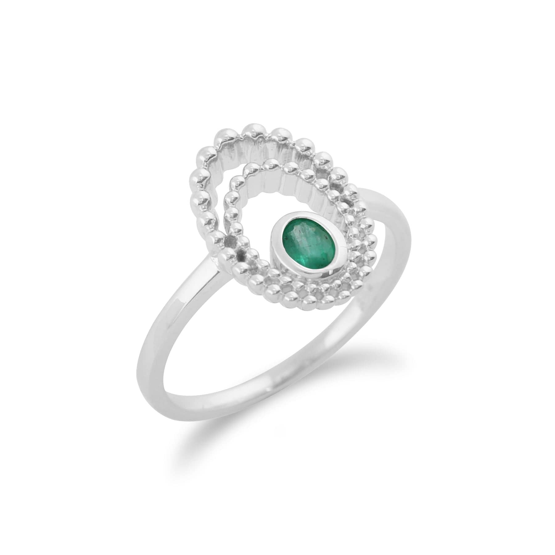 271R019701925 Gemondo 925 Sterling Silver 0.18ct Emerald Ring 1