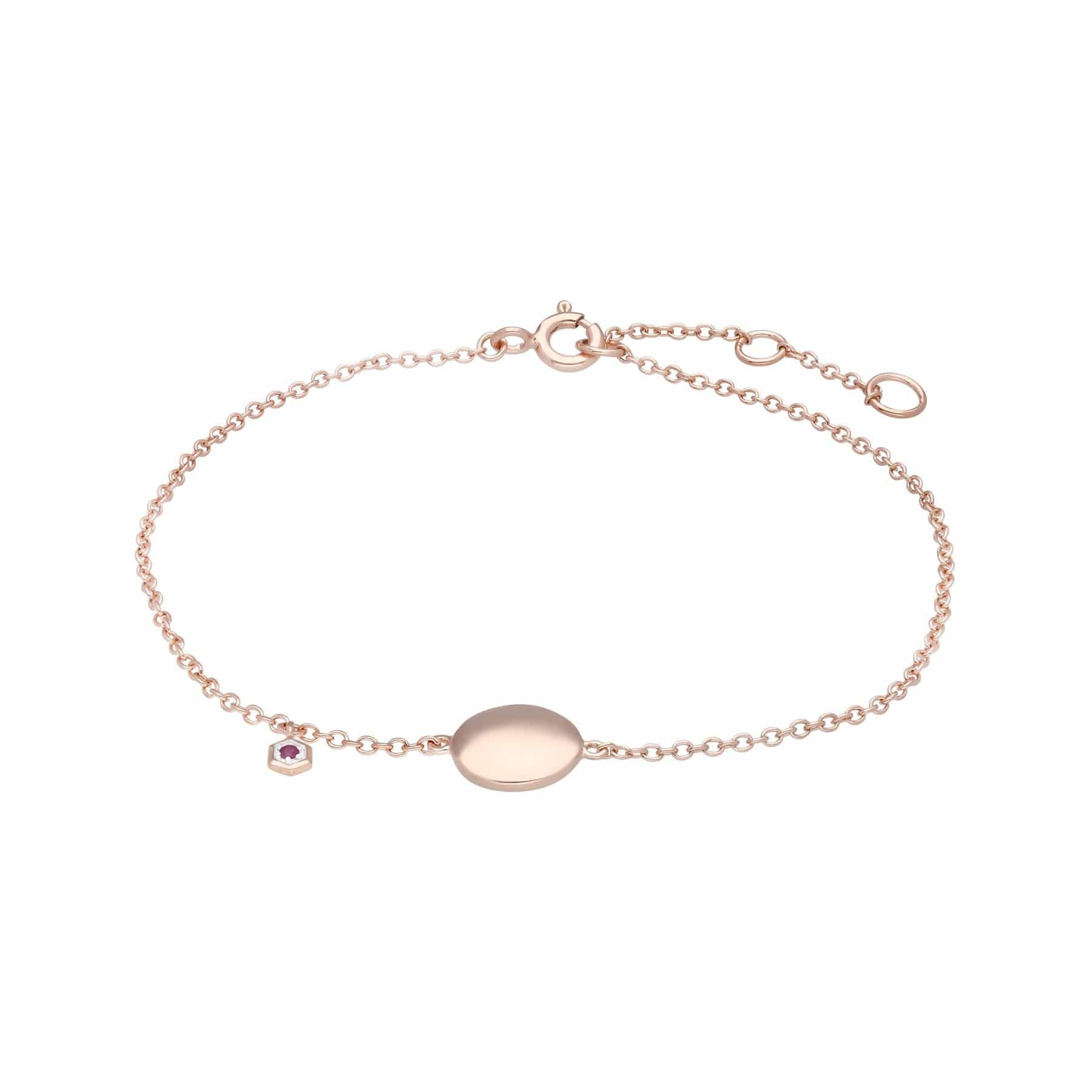 Ruby Engravable Bracelet in Rose Gold Plated Sterling Silver - Gemondo