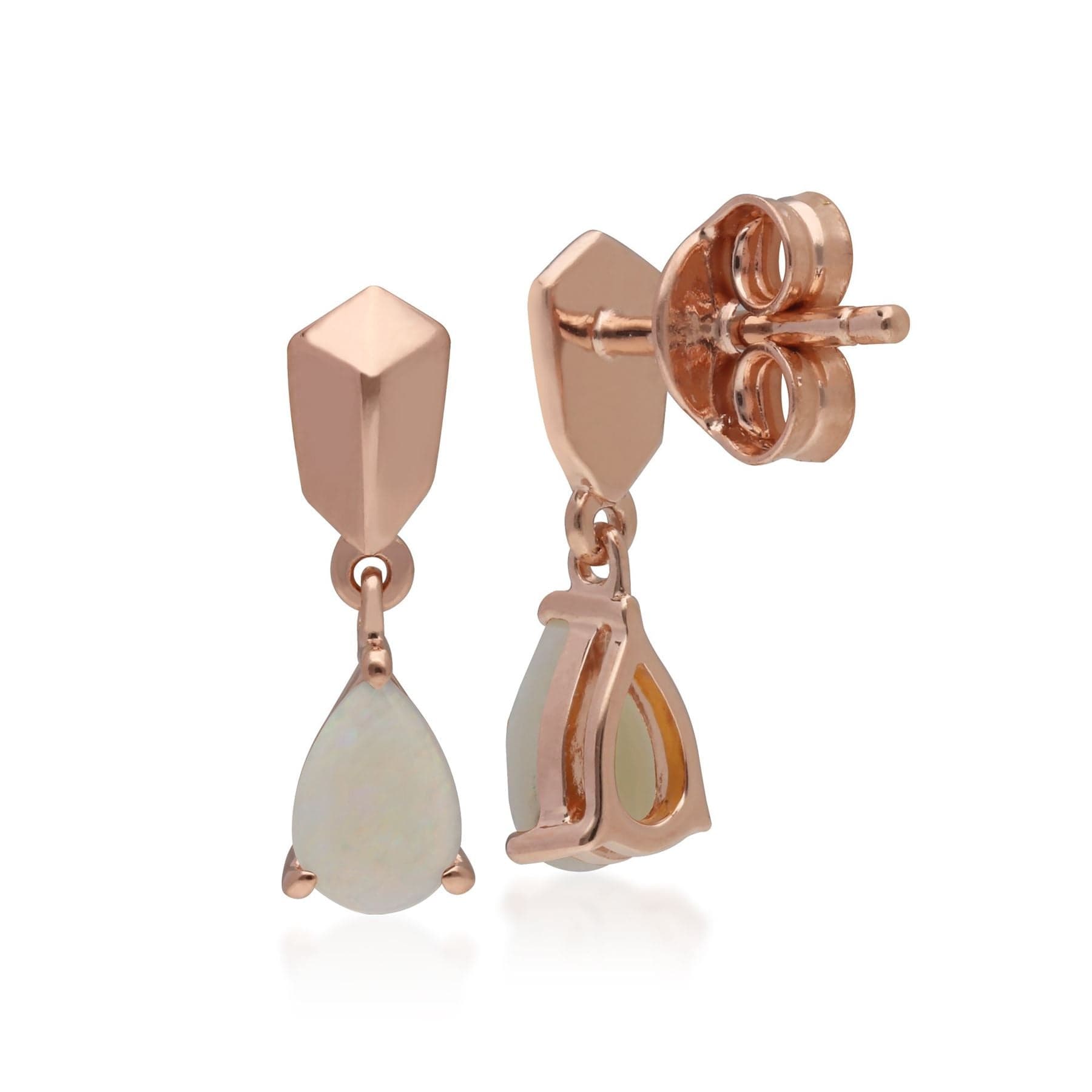 270E029304925 Micro Statement Opal Earrings in Rose Gold Plated Silver 2