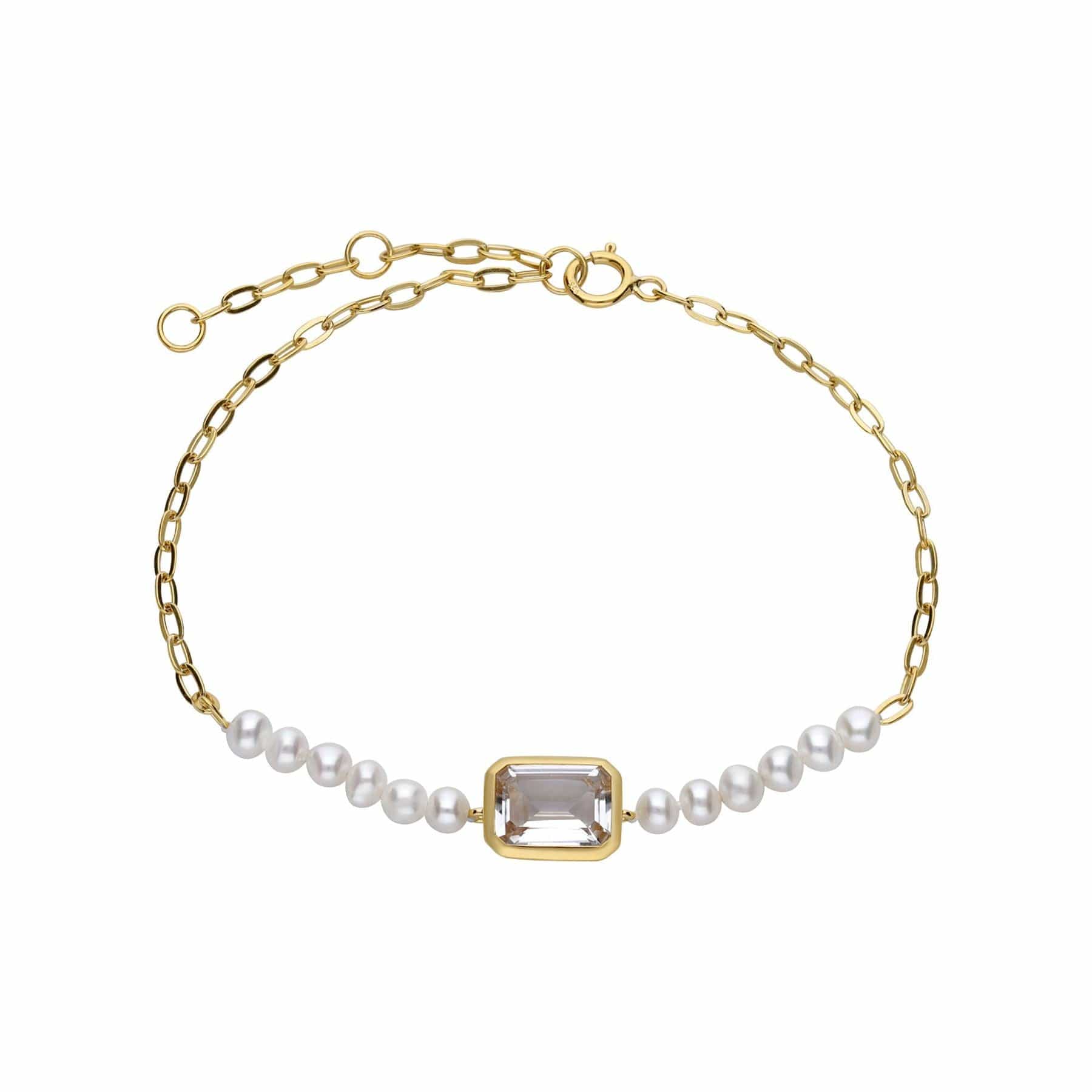 Gemondo ECFEW™ 'The Unifier' White Topaz & Pearl Chain Bracelet