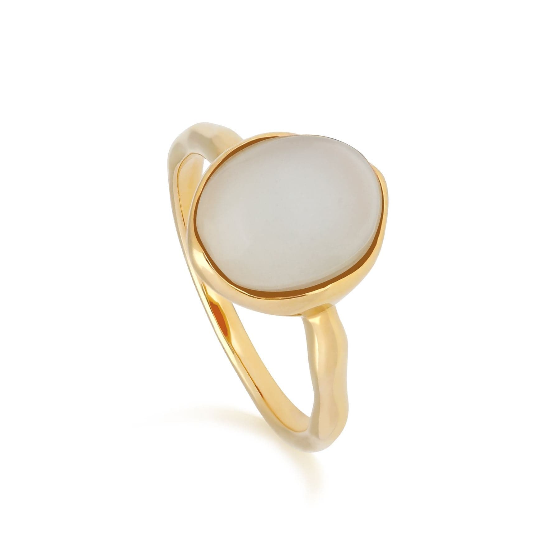 270R057402925 Irregular B Gem Moonstone Ring in Yellow Gold Plated Silver 1