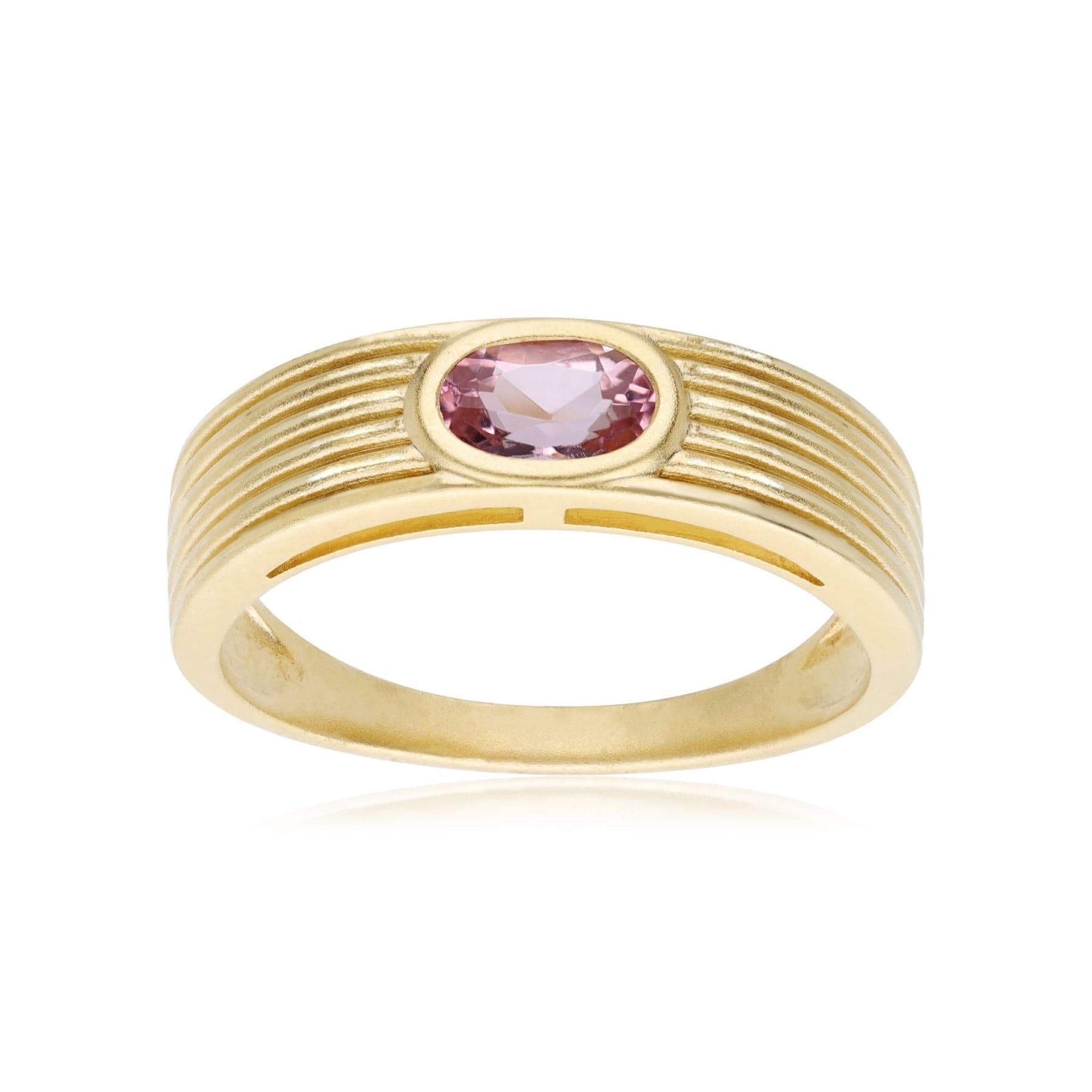 135R2000019 Caruso Pink Tourmaline Ring In 9ct Yellow Gold 4