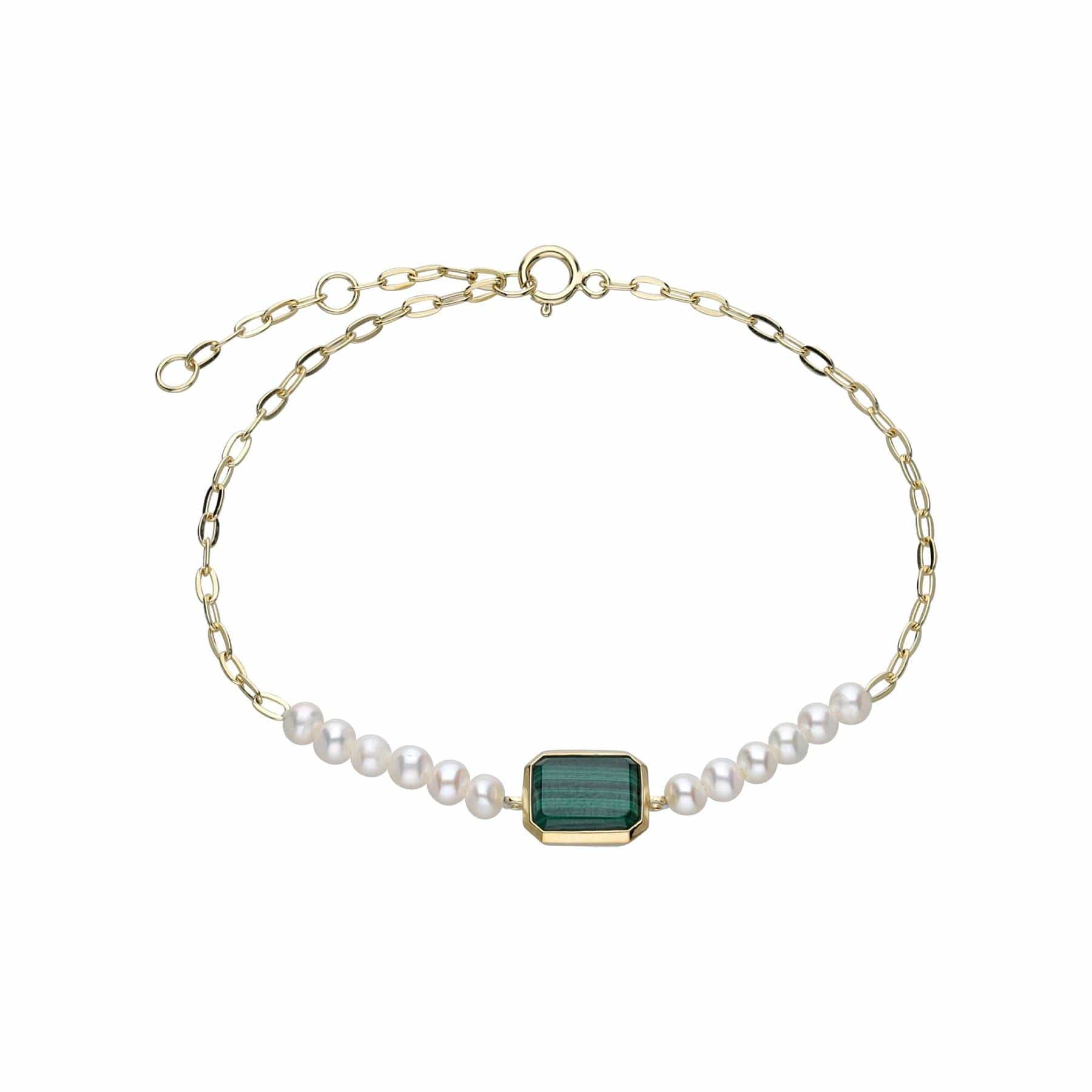 Gemondo ECFEW™ 'The Unifier' Malachite & Pearl Chain Link Bracelet