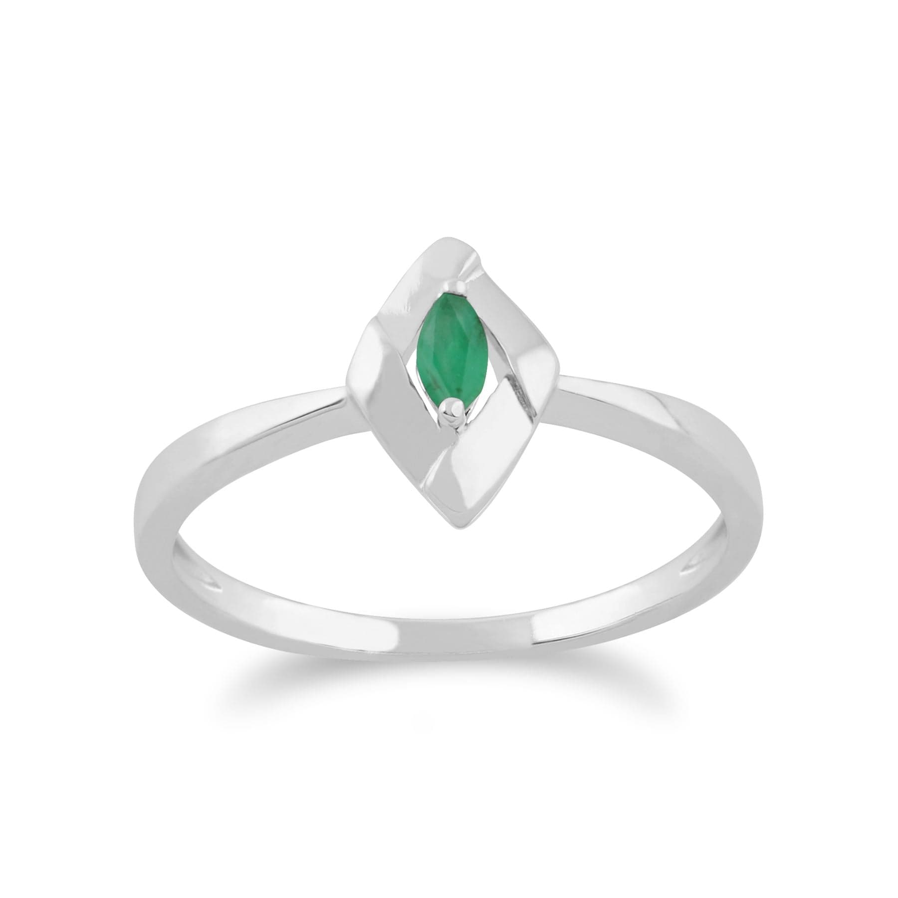 270R047903925 Gemondo 925 Sterling Silver 0.18ct Emerald Ring 2