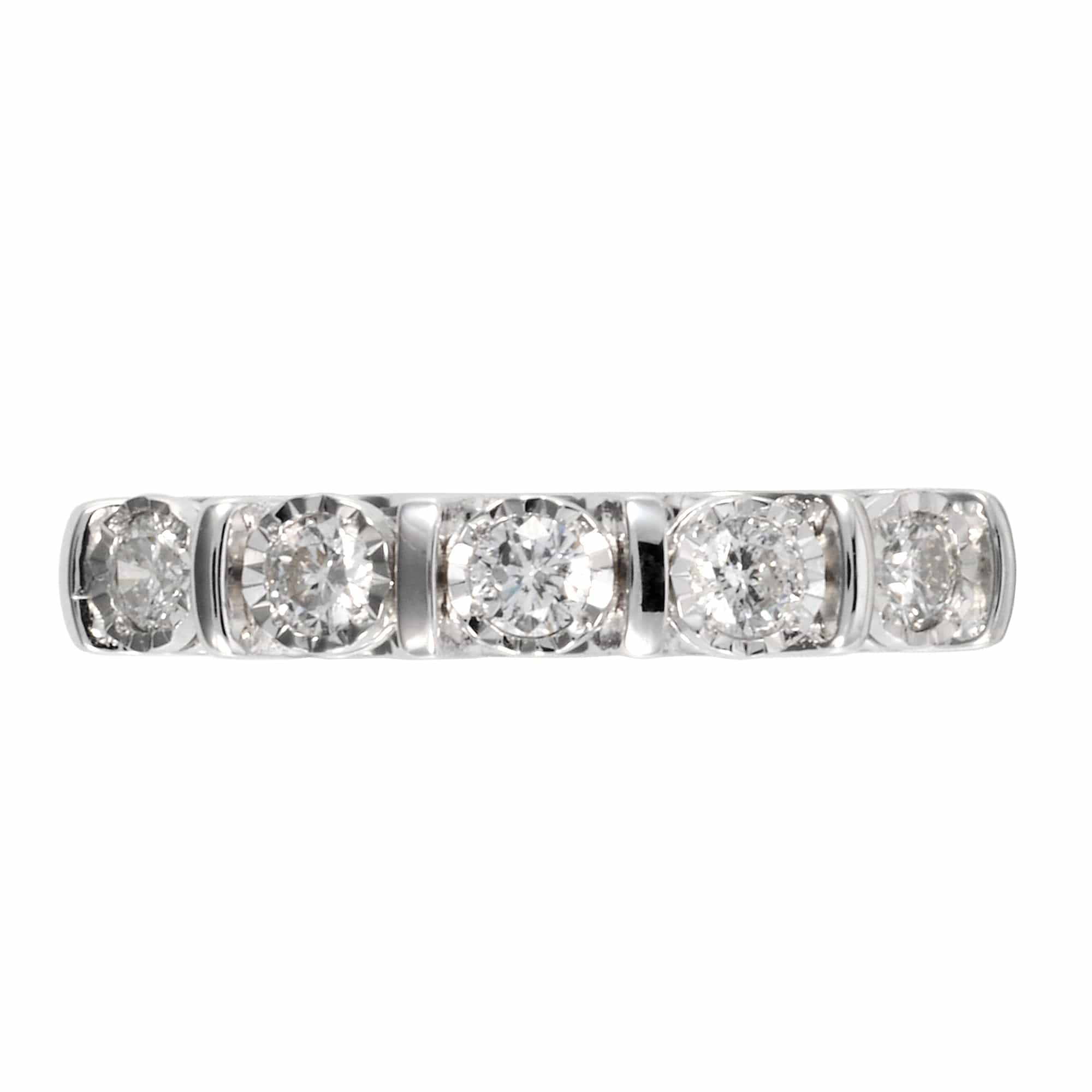 RGMD00043 Classic Round Diamond Half Eternity Ring in 18ct White Gold 2